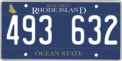 RI license plate 493632