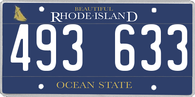 RI license plate 493633