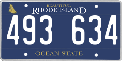 RI license plate 493634