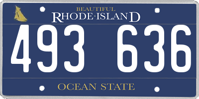 RI license plate 493636