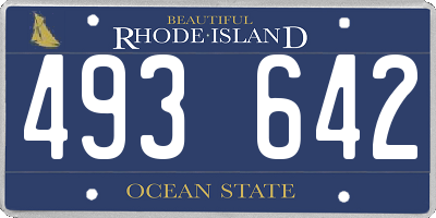 RI license plate 493642