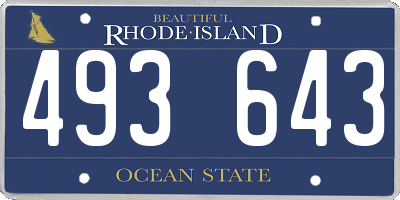 RI license plate 493643
