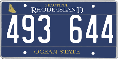 RI license plate 493644
