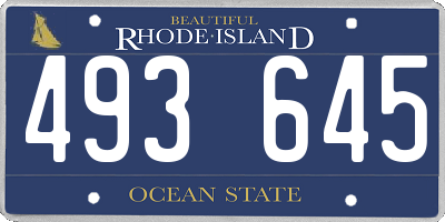 RI license plate 493645