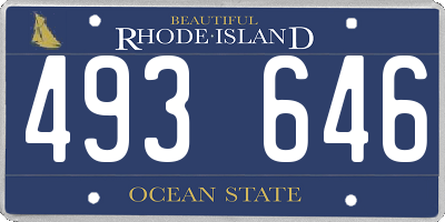 RI license plate 493646