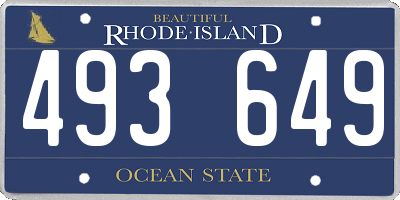 RI license plate 493649