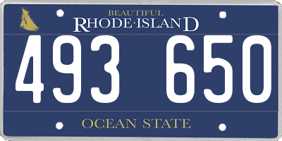 RI license plate 493650