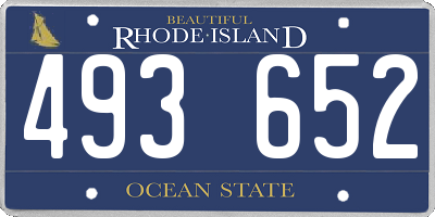RI license plate 493652