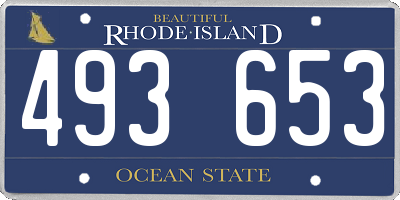 RI license plate 493653