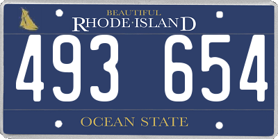 RI license plate 493654