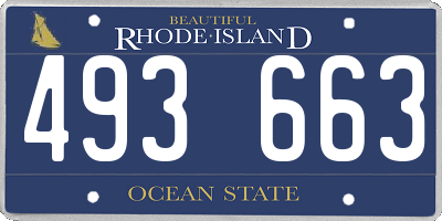 RI license plate 493663