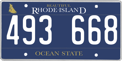 RI license plate 493668