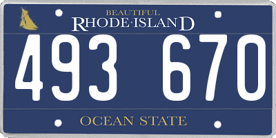RI license plate 493670