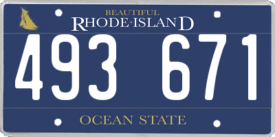RI license plate 493671