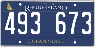 RI license plate 493673