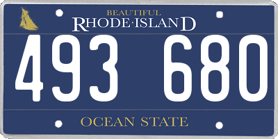 RI license plate 493680