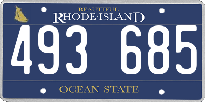 RI license plate 493685