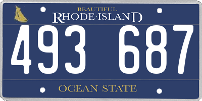 RI license plate 493687