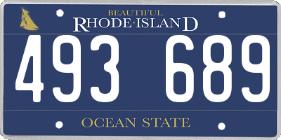 RI license plate 493689