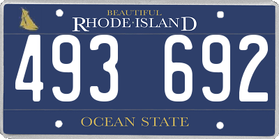 RI license plate 493692