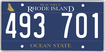 RI license plate 493701
