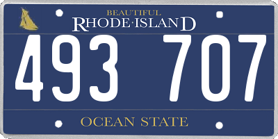 RI license plate 493707
