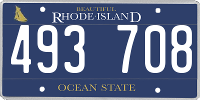 RI license plate 493708