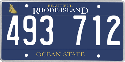 RI license plate 493712