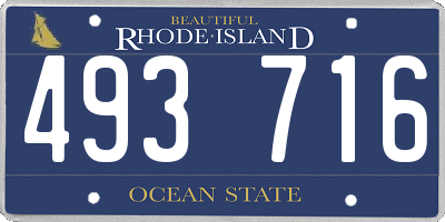 RI license plate 493716