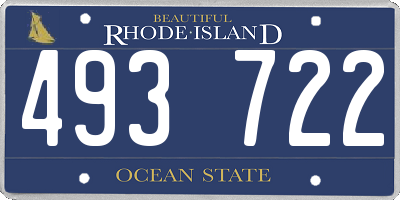 RI license plate 493722