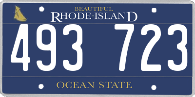 RI license plate 493723