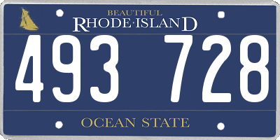 RI license plate 493728