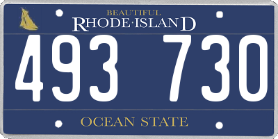 RI license plate 493730