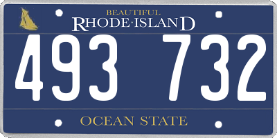 RI license plate 493732