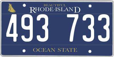 RI license plate 493733