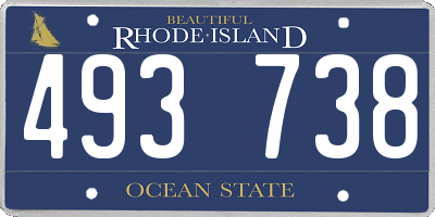 RI license plate 493738