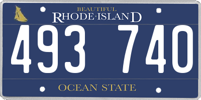 RI license plate 493740