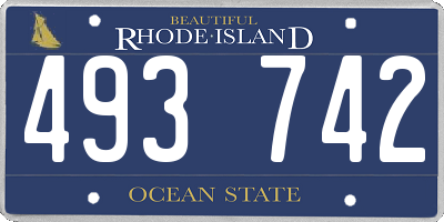 RI license plate 493742