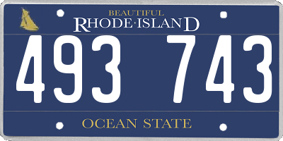 RI license plate 493743