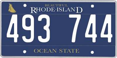 RI license plate 493744
