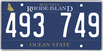 RI license plate 493749