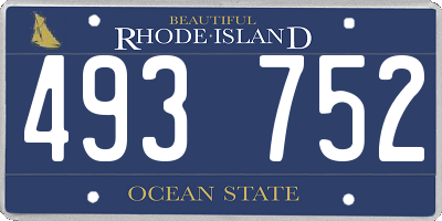 RI license plate 493752