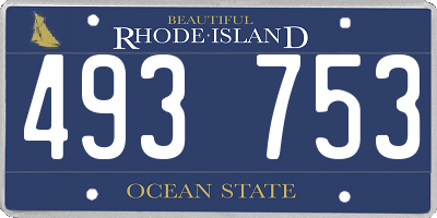 RI license plate 493753