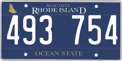RI license plate 493754