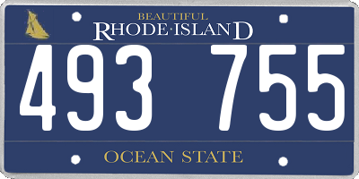 RI license plate 493755