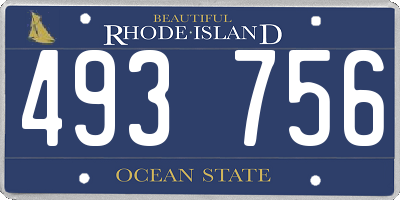 RI license plate 493756