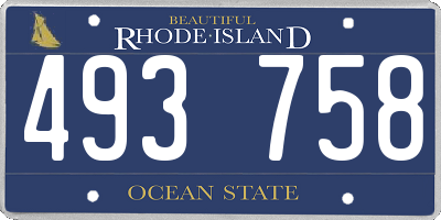 RI license plate 493758