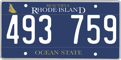 RI license plate 493759