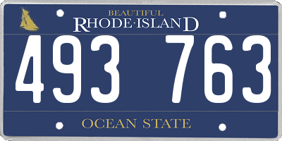 RI license plate 493763