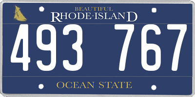RI license plate 493767